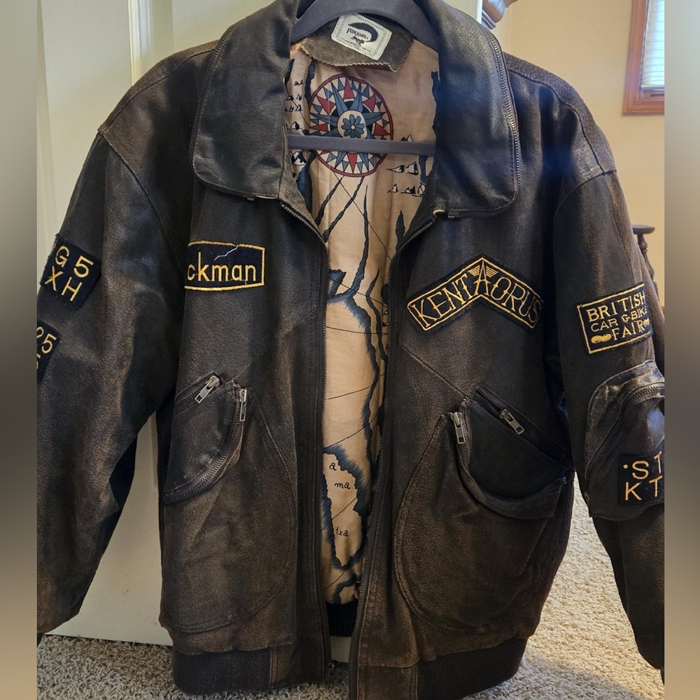 Vintage women’s leather motorcycle bomber jacket